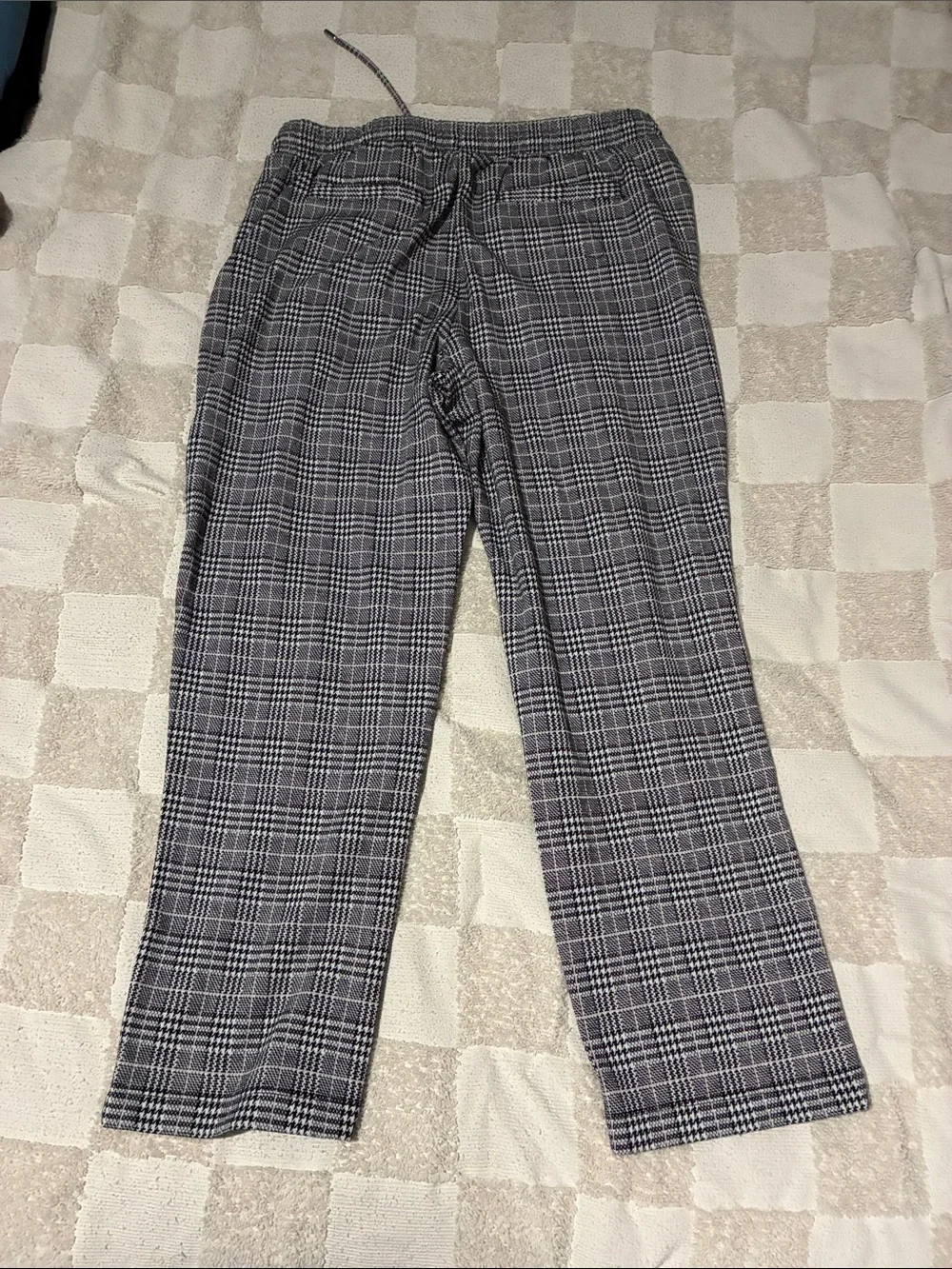 Time and Tru Black & Gray Plaid Straight Leg Pants